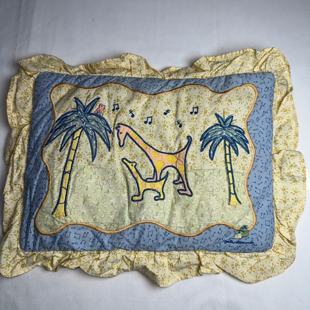 Vintage Carters John Lennon "Real Love" Heirloom Pillow Ruffled Yellow Cotton